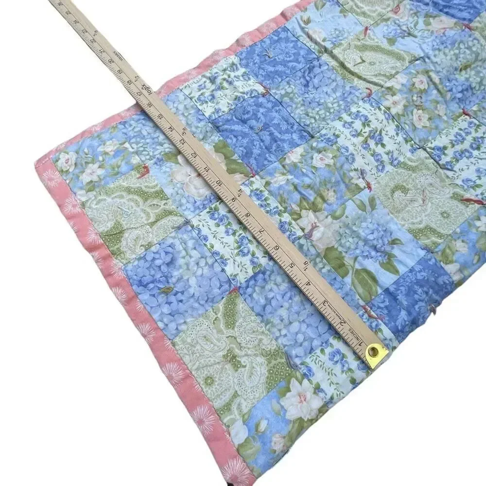 Handmade baby or lap blanket . Patchwork quilted